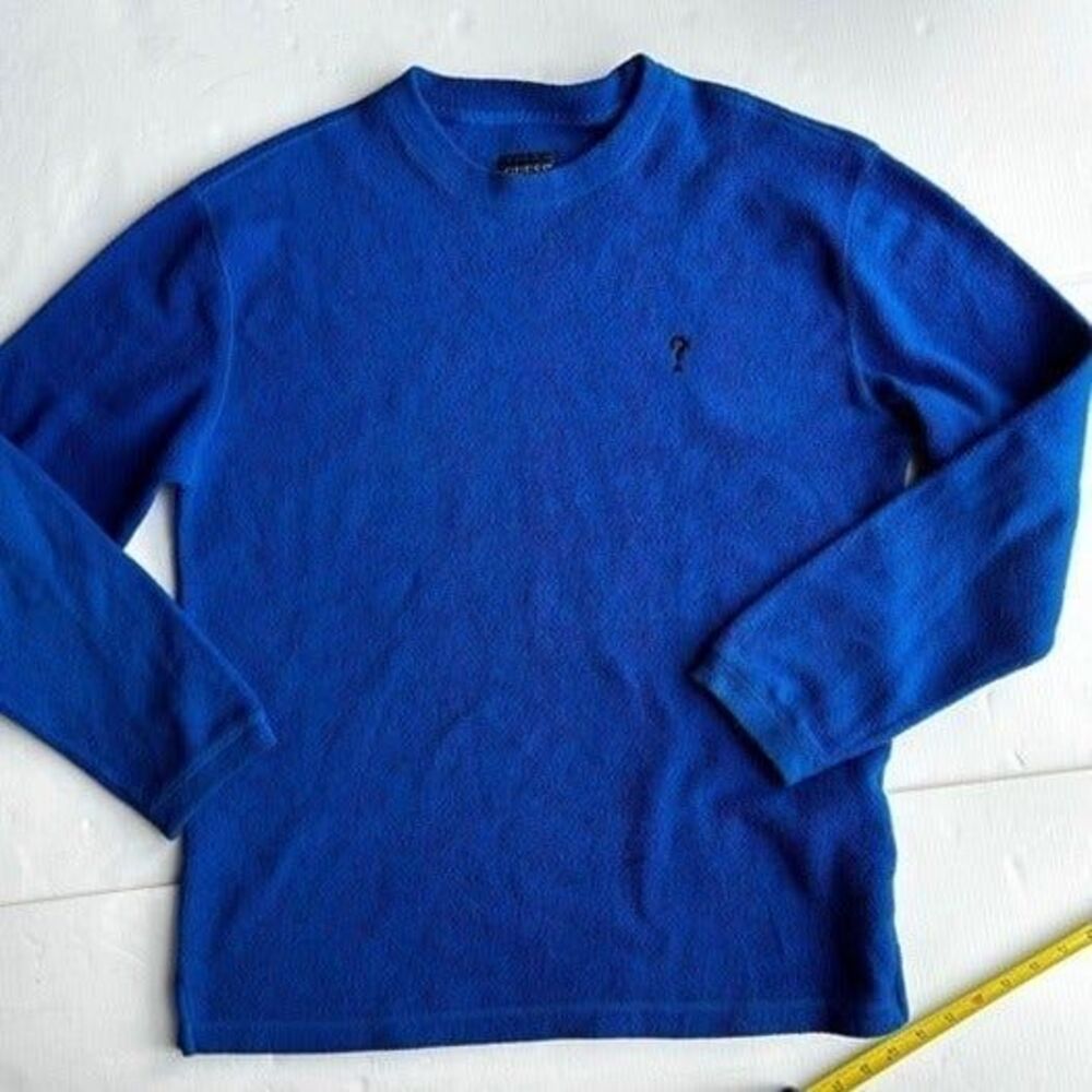 Guess‎ blue fleece pullover sizes. Size L